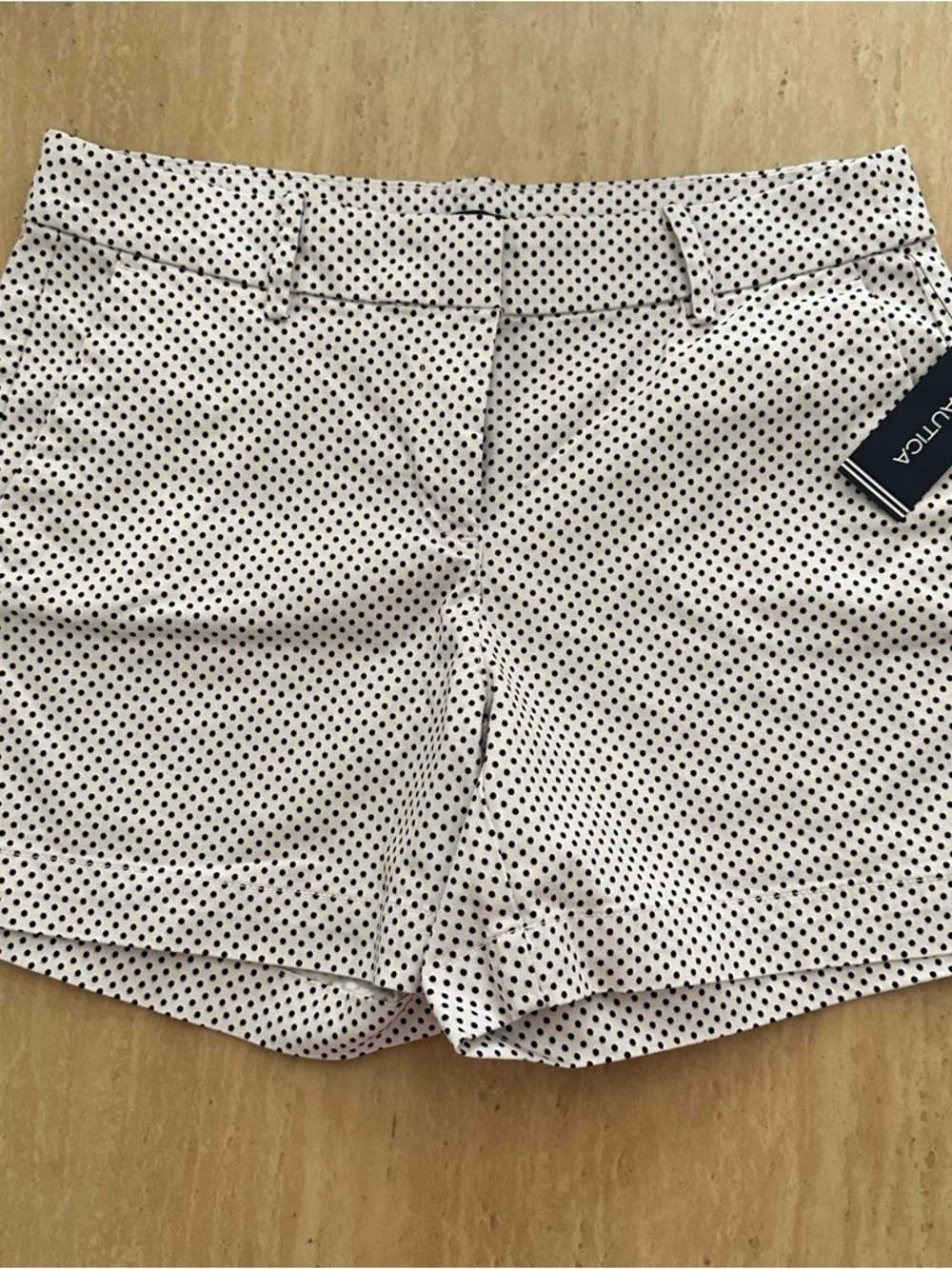 Nautica White Shorts with Black Polka Dots